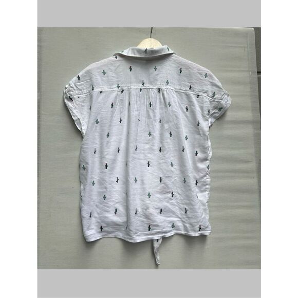Old Navy Cactus Print Tie-Front Shirt Medium - Picture 5 of 5